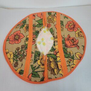Vintage Handmade Fabric Casserole Pie Dish Carrier Retro Mid Century Mod Print